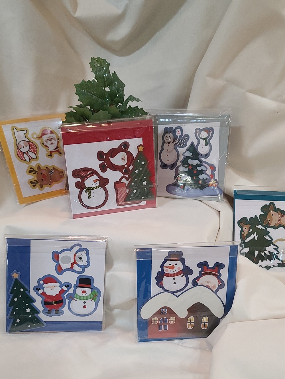 Holiday DIY Crafting Pop-up Card Kit 6 Pack Christmas Santa Winter Snow Tree NWT